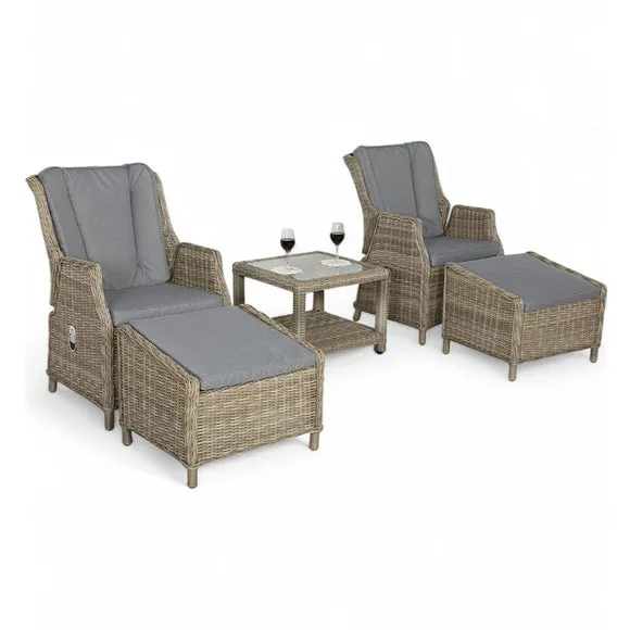 Wentworth 5 Piece Deluxe Reclining Outdoor Chair Set 4