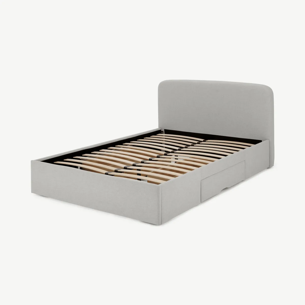 Besley King Size Bed with Storage Drawers, Hail Grey