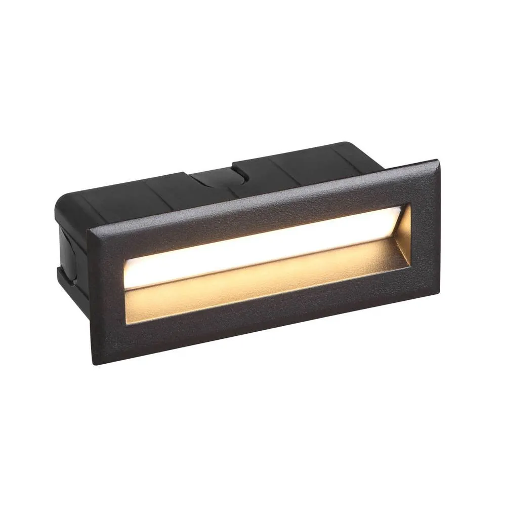 Netlighting Erba 13.5cm Outdoor Recessed Wall Lamp Black 4000K Neutral White IP65