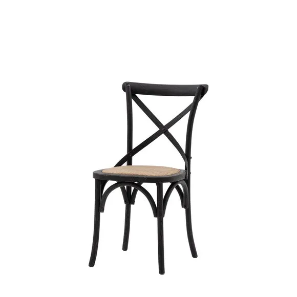 Cannock Set of 2 Dining Chairs, Oak & Rattan 4