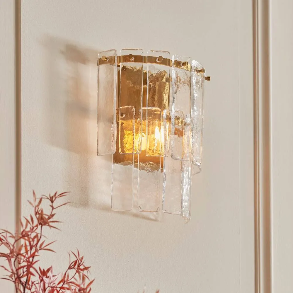 Netlighting Karine Wall Lamp & Handmade Glass E14 in Gold 5