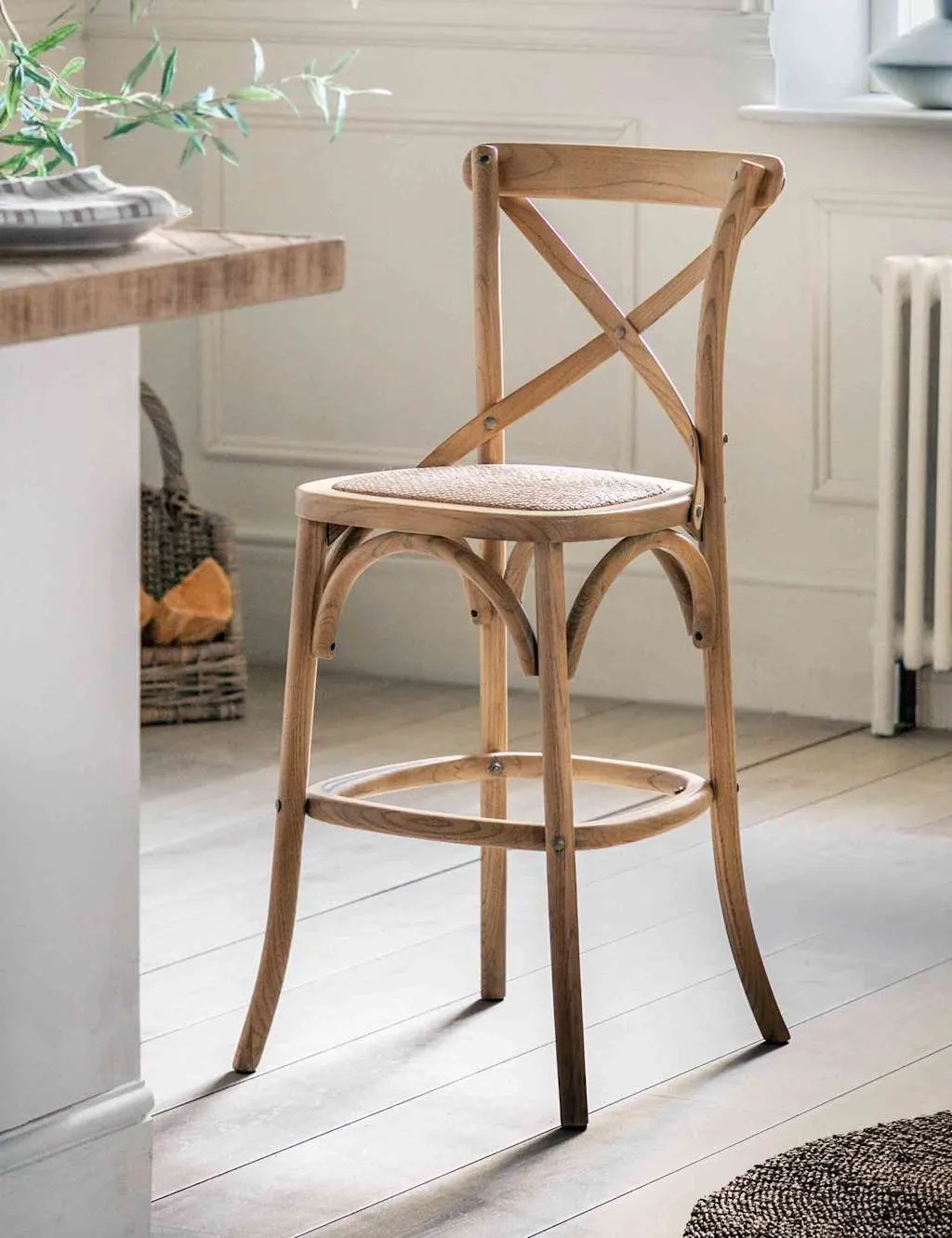 Gallery Direct Set of 2 Rattan Bar Stools Natural Mix