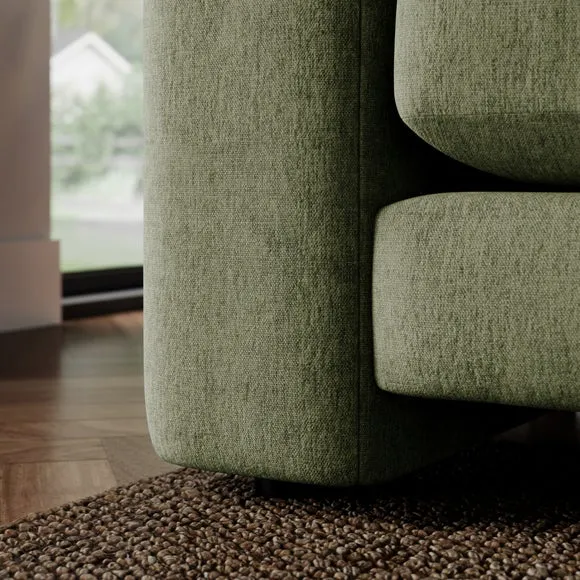 Magnus Vintage Soft Chenille Corner Chaise Sofa 4