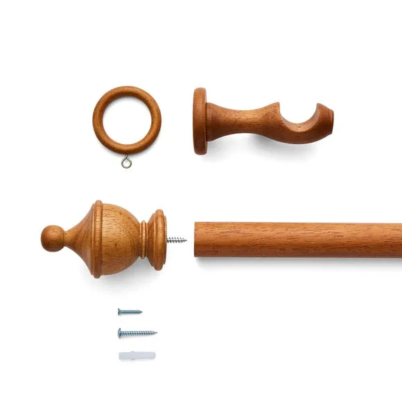 Sherwood Urn Wood Curtain Pole 3