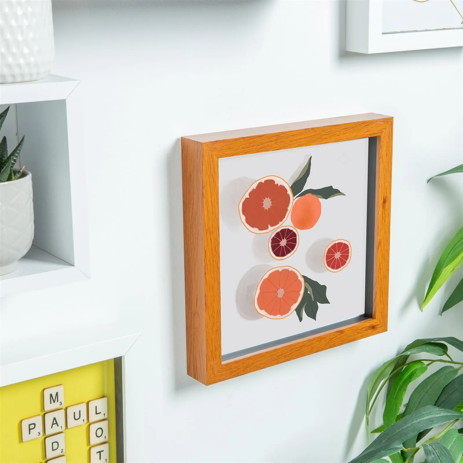 Nicola Spring 3D Box Photo Frames - 8 x 8" - Pack of 2 in Dark Brown 6