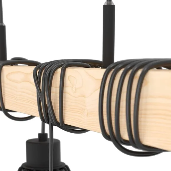 EGLO Townshend Industrial 4 Light Adjustable Diner Ceiling Light 2