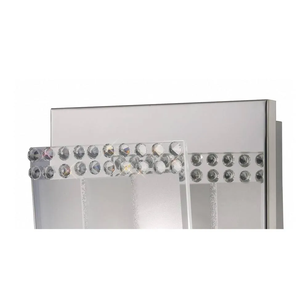 Netlighting Charis Flush Wall Lamp Switched 1 Light Polished Chrome Glass Crystal in Grey 4