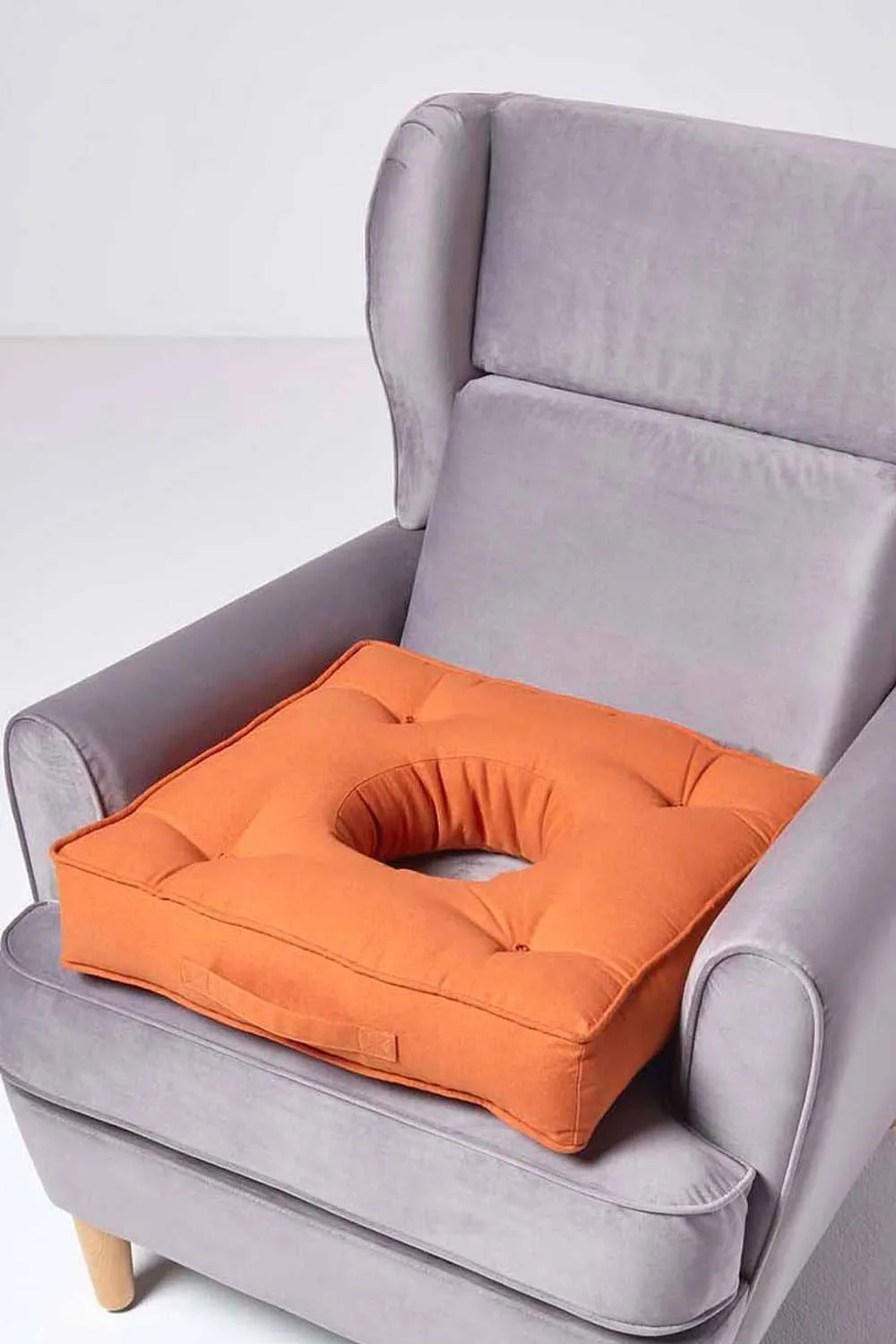 Homescapes Pressure Relief Armchair Booster Cushion in Terracotta