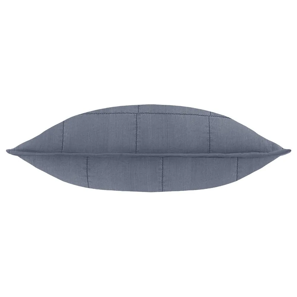 Yard Hebden Quilted Washed Cotton Cushion in Blue 3