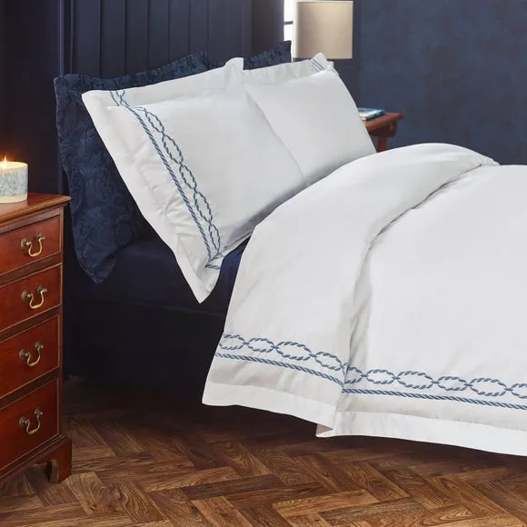 Dorma Coastal Embroidery 100% Cotton Duvet Cover & Pillowcase Set 5