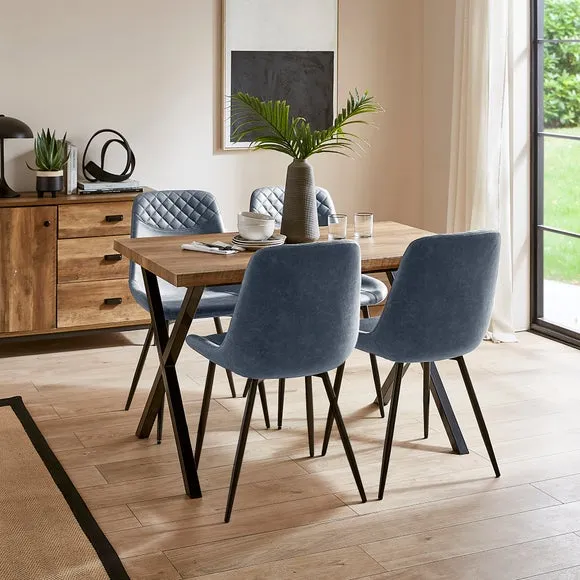 Walden Set of 4 Dining Chairs, Faux Leather 1