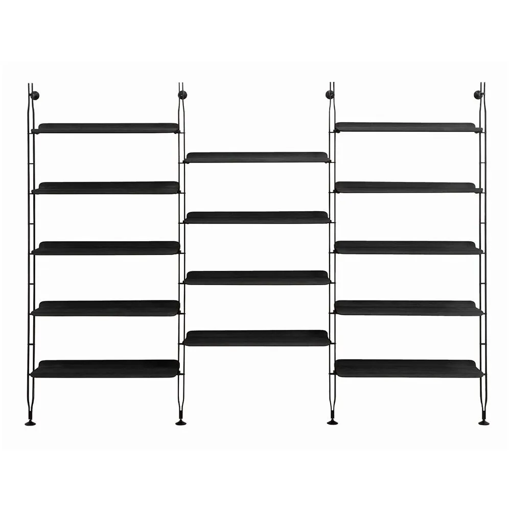 Kartell Adam Wood Bookshelf 14 Shelves 4 Struts Ash Black 2
