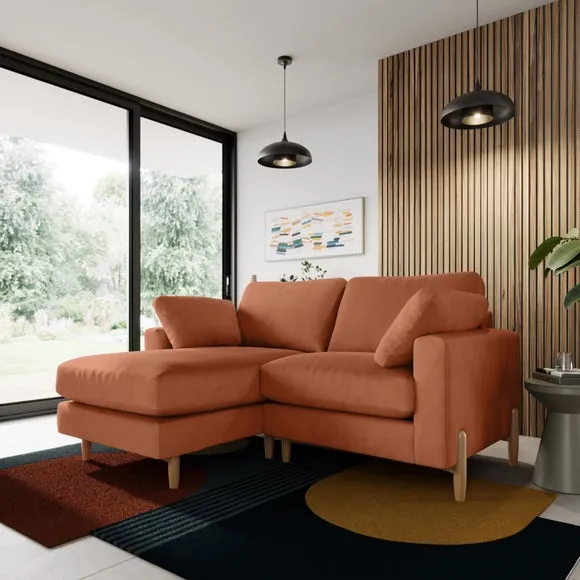 Apollo Vintage Velvet Corner Chaise Sofa 1