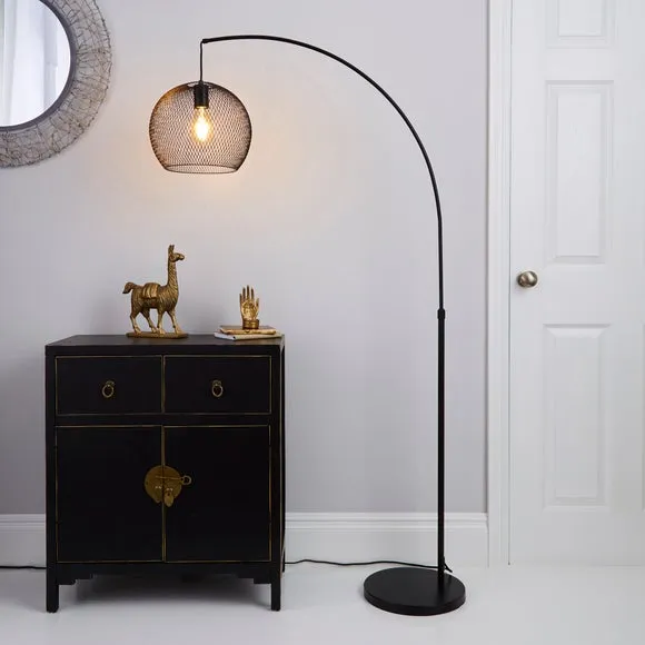 Return - Harrison Black Arc Floor Lamp