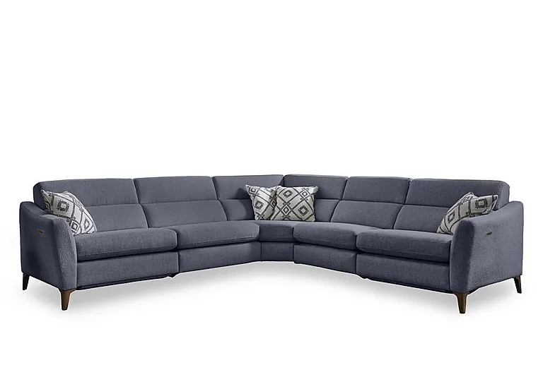 Moderna Large Power Recliner Corner Sofa with Power Telescopic Headrests
