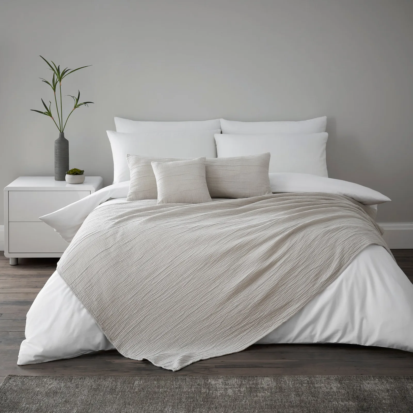 Ragen 100% Cotton Throw Grey