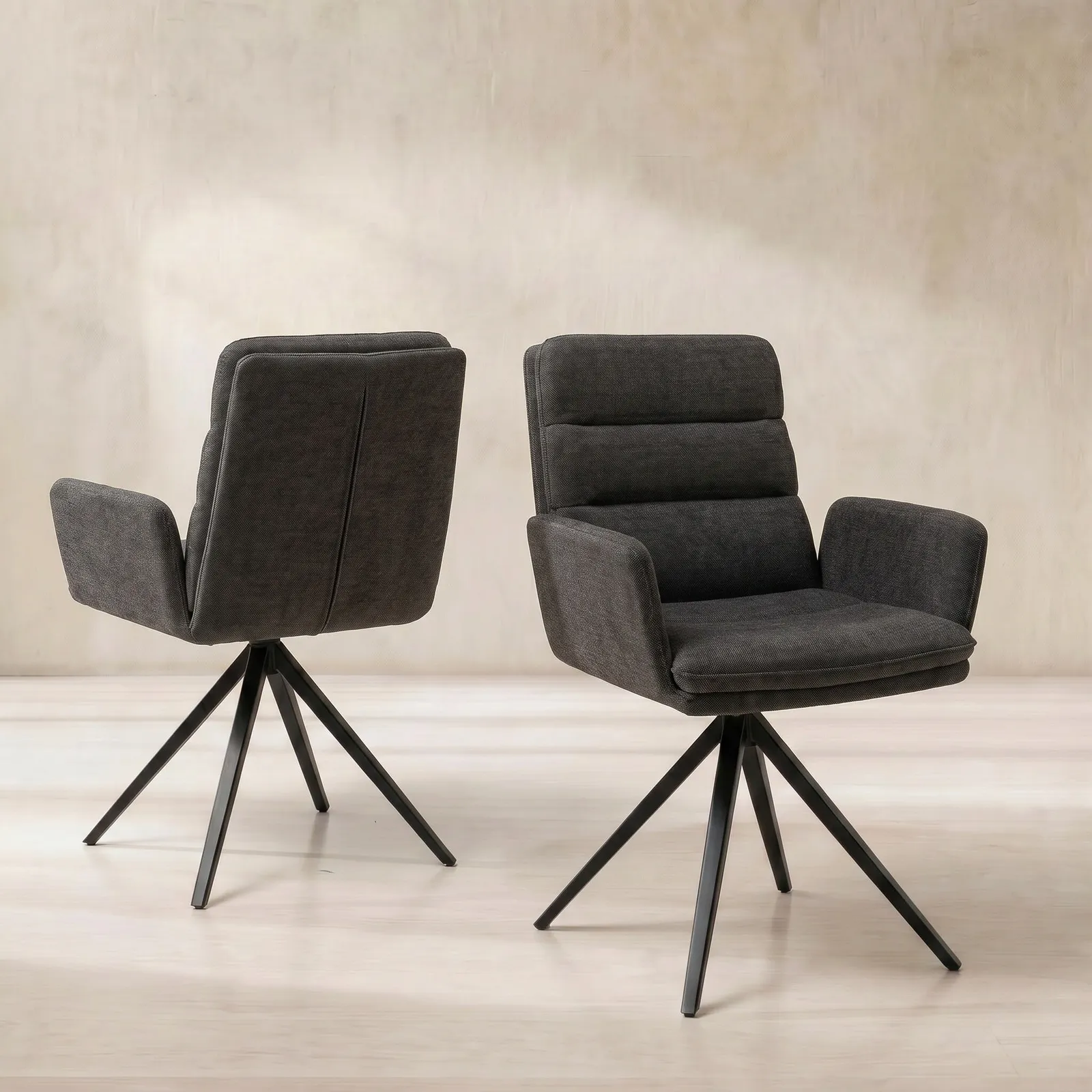 Innsbruck Swivel Dining Chair, Grey Fabric | Barker & Stonehouse 1
