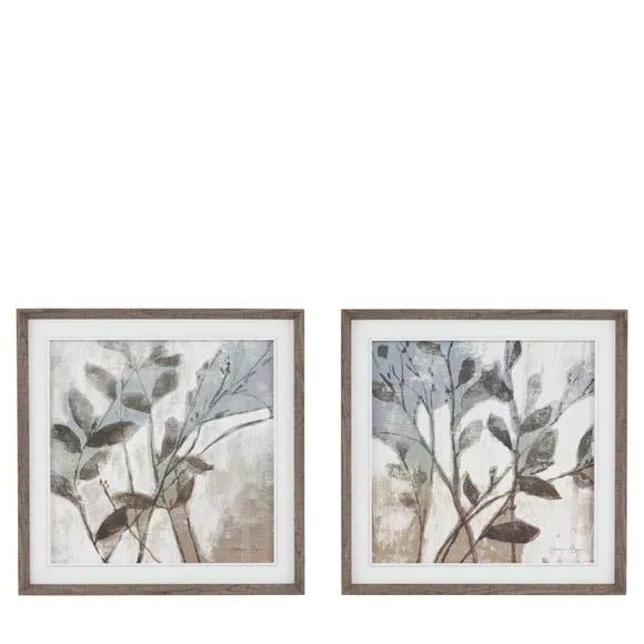 Cedar and Sage Set of 2 Botanical Form Framed Canvases 4