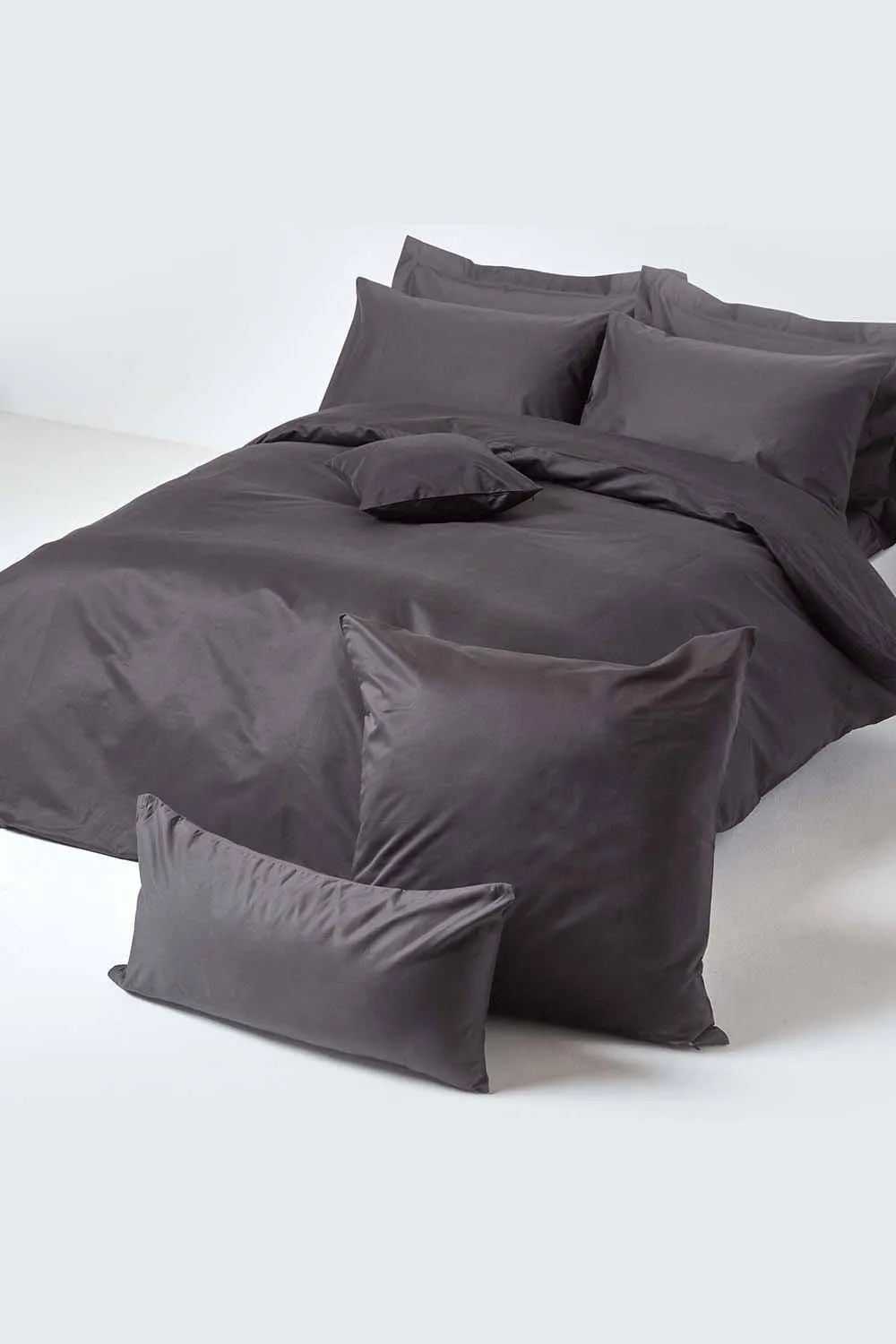 Homescapes Continental Egyptian Cotton Pillowcase 1000 TC, 60 x 60 cm in Dark Grey 4