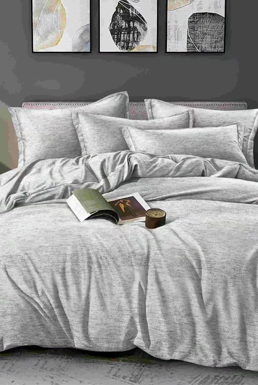Ezysleep Grey Marl Printed Duvet Set