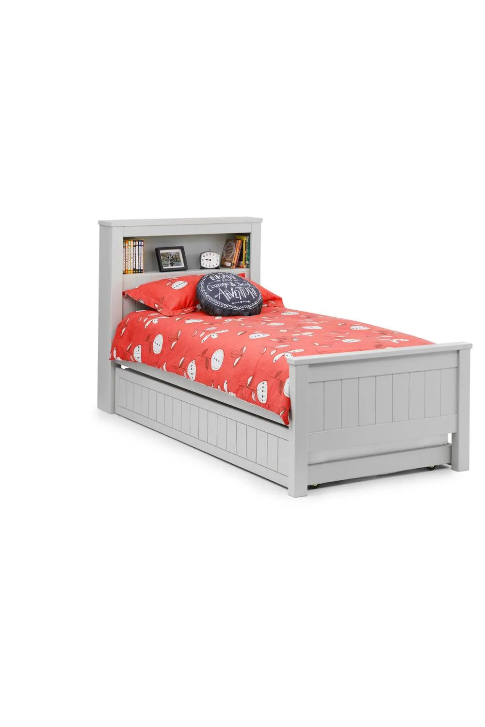 Julian Bowen Maine Bookcase Bed with Underbed Trundle in Grey 3
