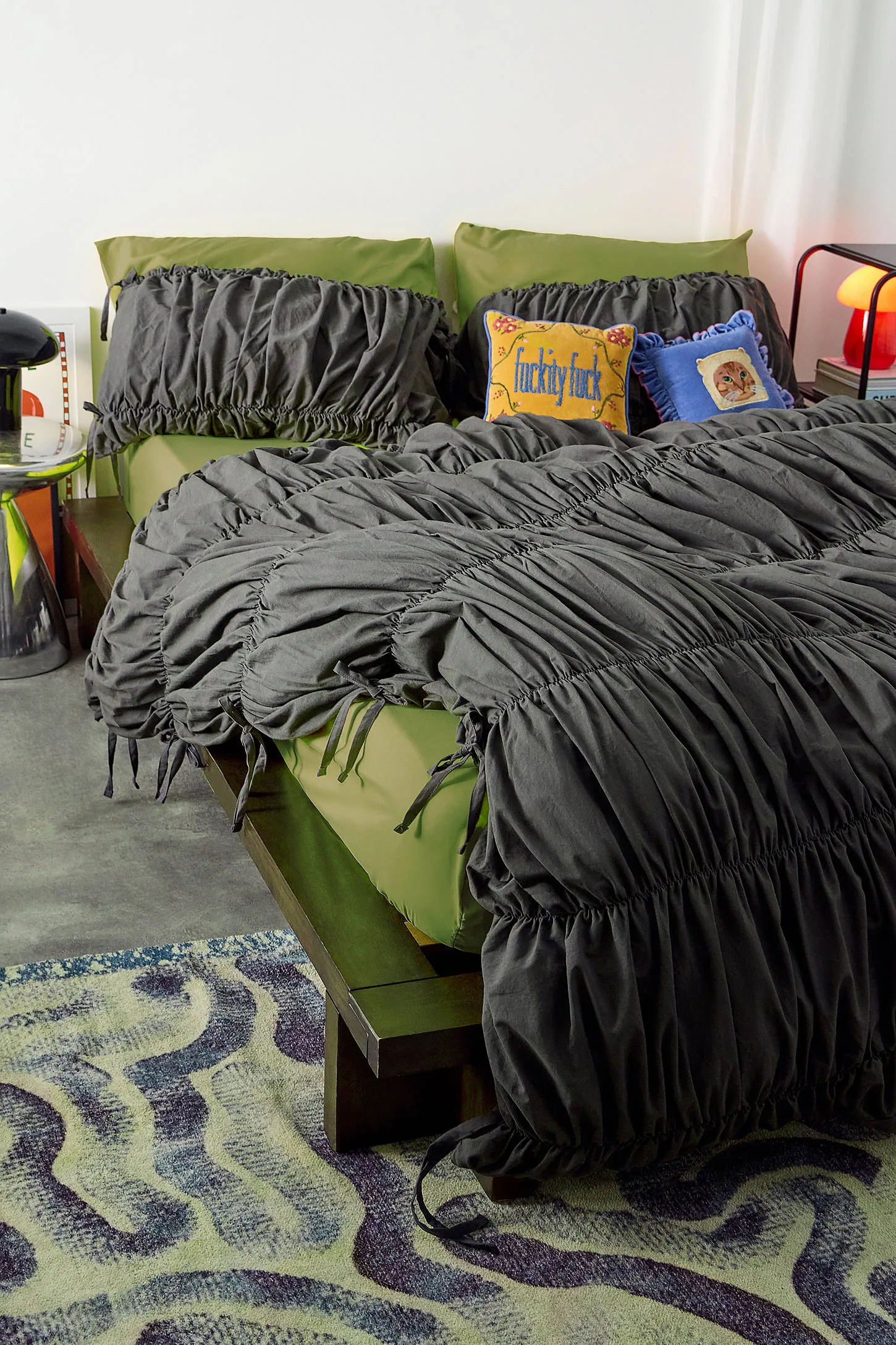 Cinched Duvet Set - Dark Grey 3