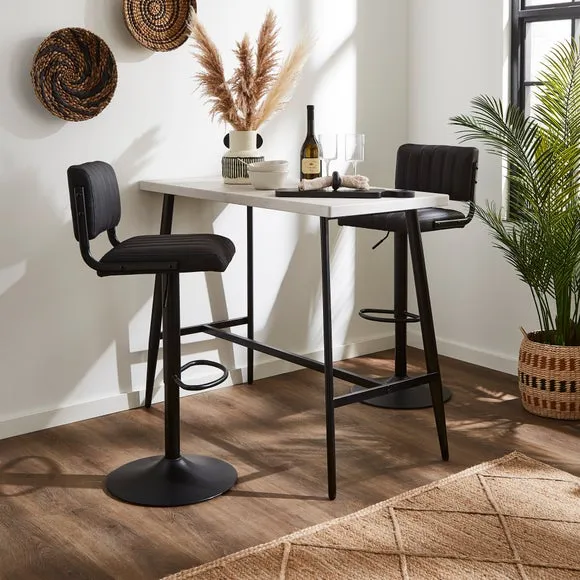 Rhys Height Adjustable Bar Stool, PU 1
