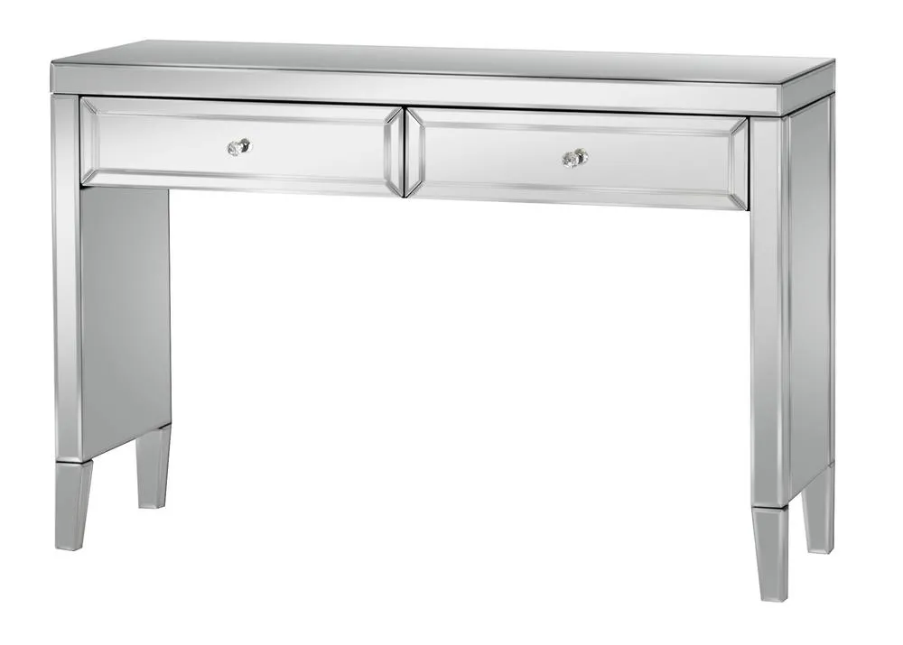 Birlea Mirrored Console Valencia 2 Drawer Bevelled Mirror Dressing Table in Silver 5