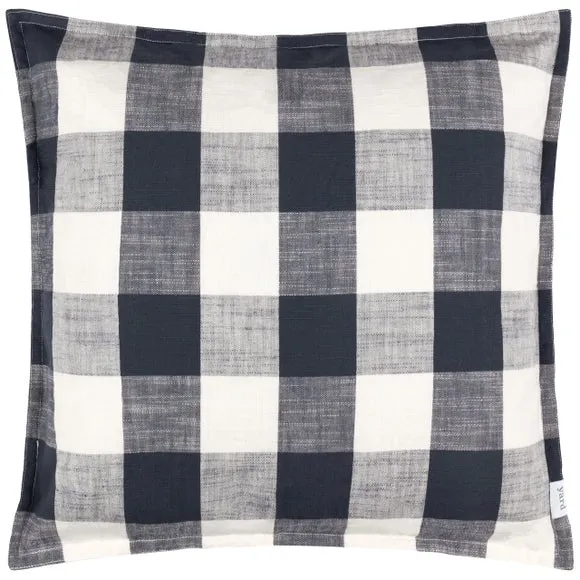 Yard Chesil Check Outdoor Cotton Square Cushion Cover 3