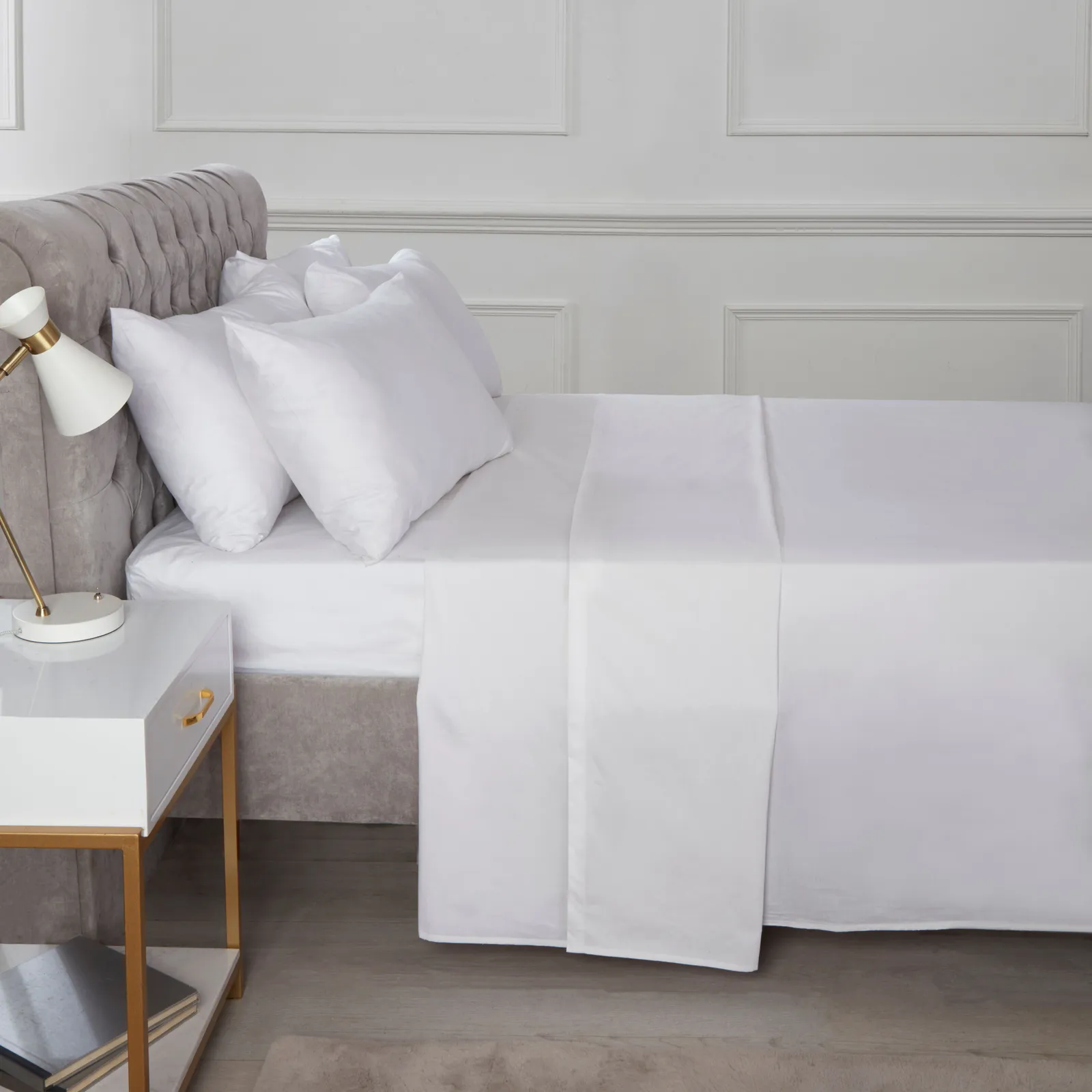 Rapport Home TH Percale Flat Sheet in White