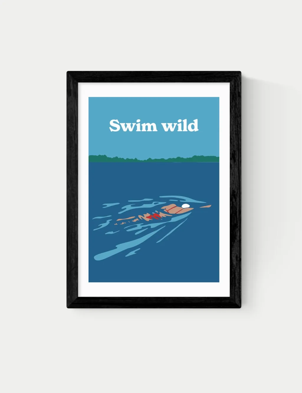 East End Prints Swim Wild Framed Art Black