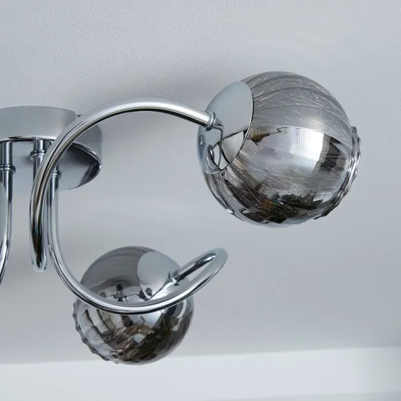 Arta 3 Light Semi Flush Chrome Ceiling Light 3