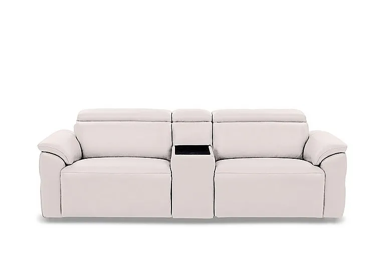Dolomite 3 Seater Leather Power Recliner Sofa with Power Headrests and Console