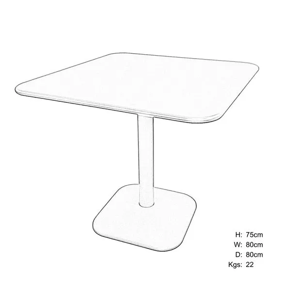 Modura Albin Square Table with 4 Alma Armchairs 5