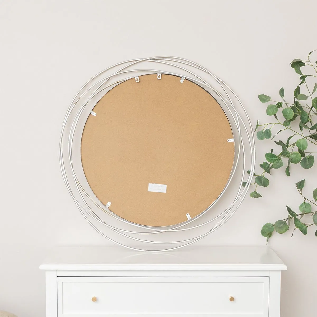 Melody Maison Large Round Champagne Swirl Mirror - 92cm X 92cm in Metallic Silver 6