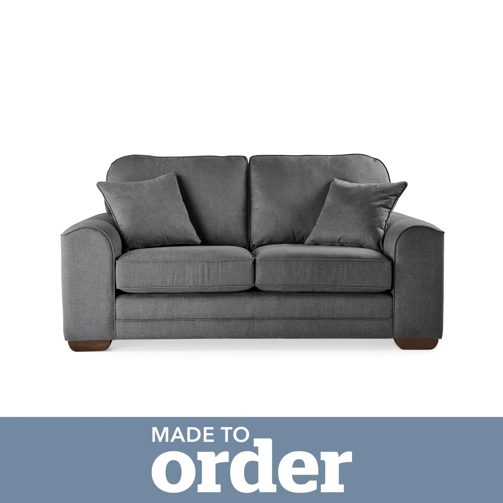 Morello 2 Seater Sofa Brushed Plain Fabric Brushed Plain Pewter