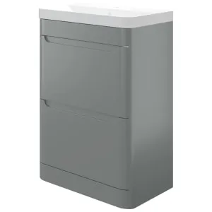 Wickes Malmo Dust Grey Freestanding J Pull Compact Vanity Unit & Basin - 600 x 350mm