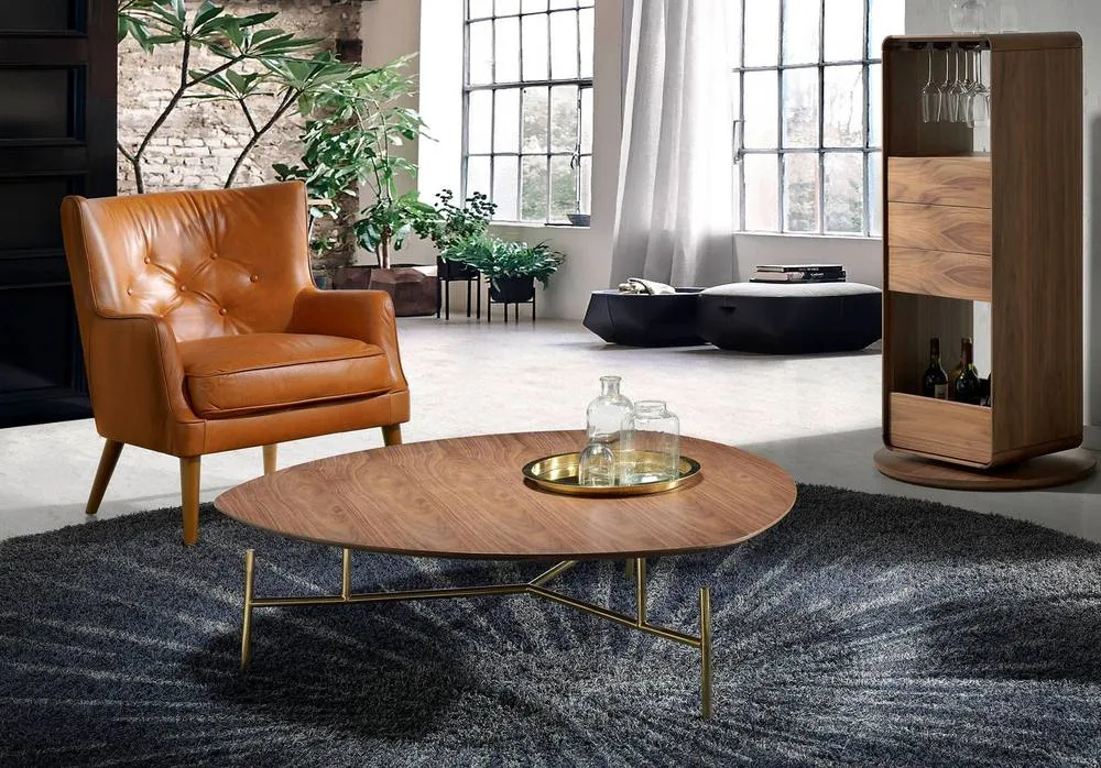 Angel Cerda Brown Chester Armchair, Split Cowhide Leather, Walnut 3