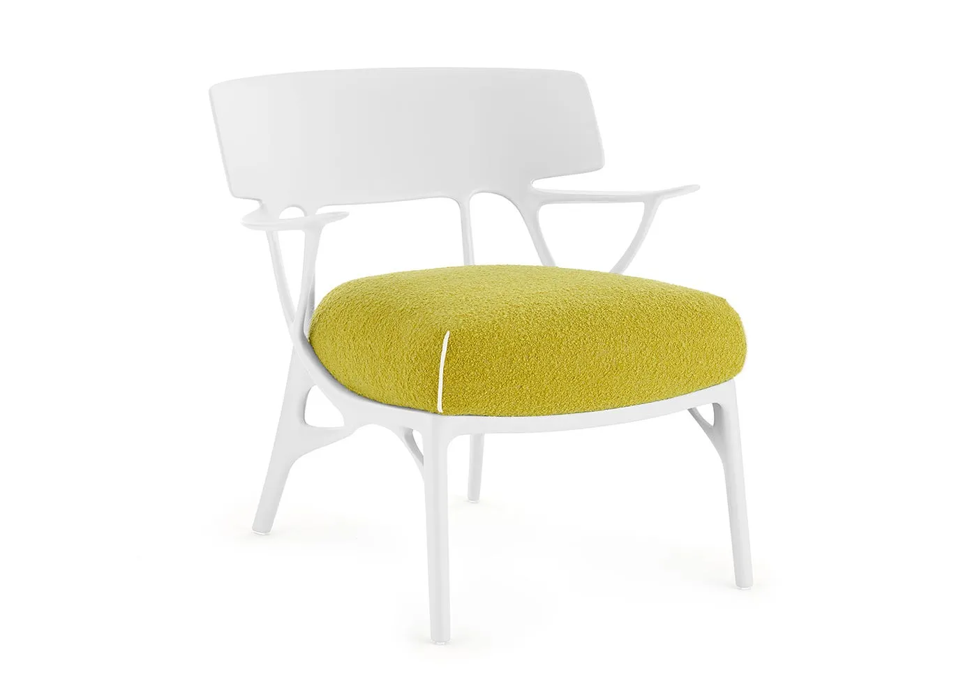 Kartell A.I. Lounge Boucle White & Yellow