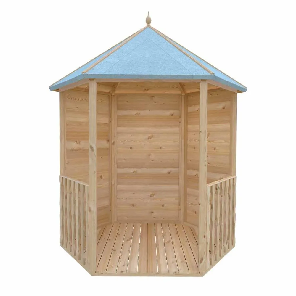 Shires Gazebo Arbour Dip Treated Garden Arch Seat Approx 6 x 7 Feet in Light Brown