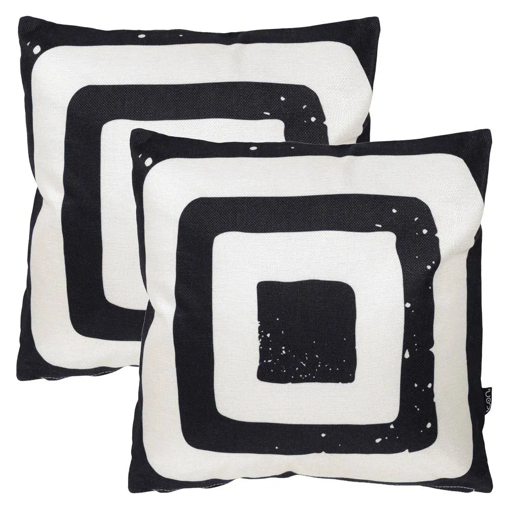 icon 2 Pack Cushion 43x43 Kyoto Fabric, Target Mono in Black