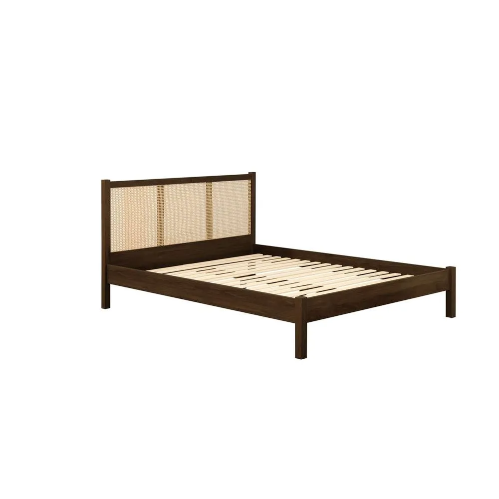 Birlea Double Rattan Bed Frame Walnut Croxley 4FT6 Double 135cm in Brown 6