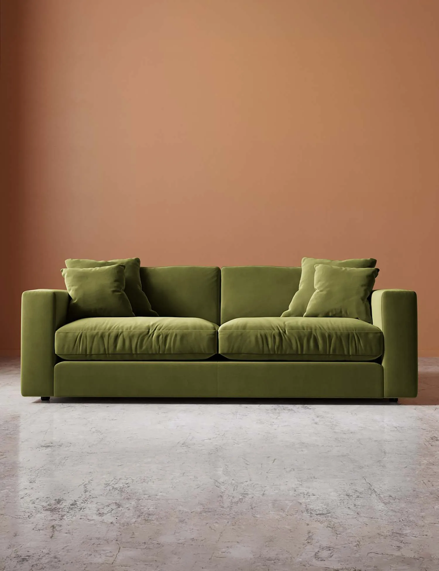 Swoon Easy Velvet 3 Seater Sofa Green