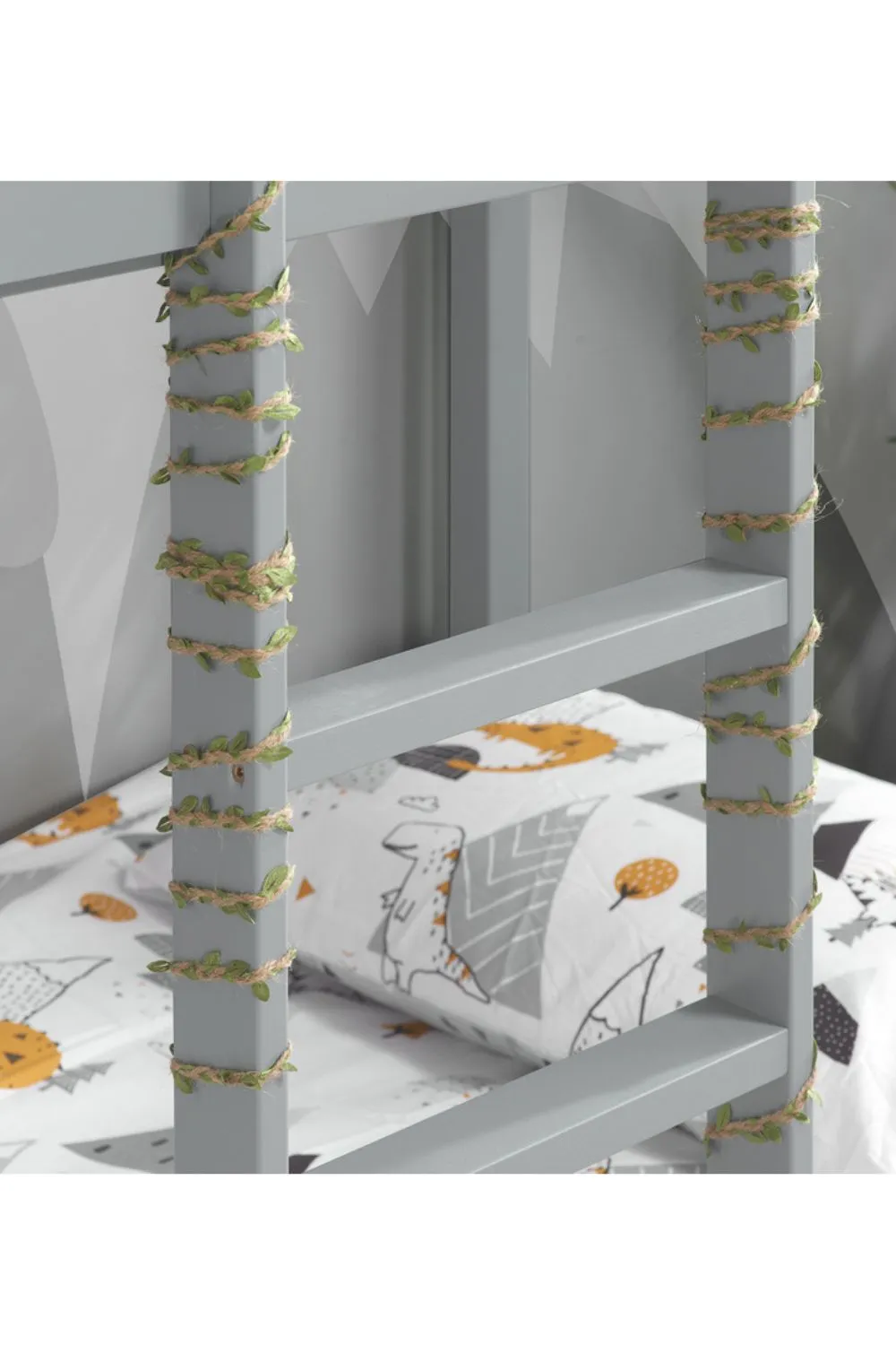 Birlea Solid Wood Bunk Beds Adventure 3FT Single Bed Pine Frame in Grey 5