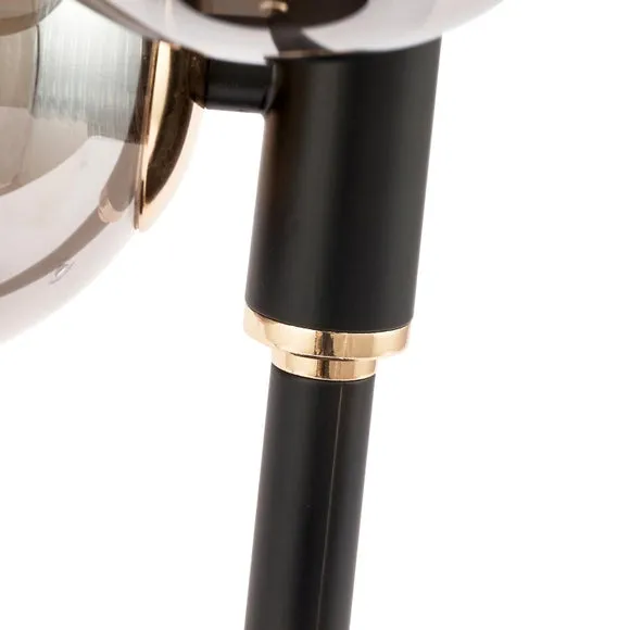 Blair Smoke Glass Ball and Black Metal Table Lamp 4