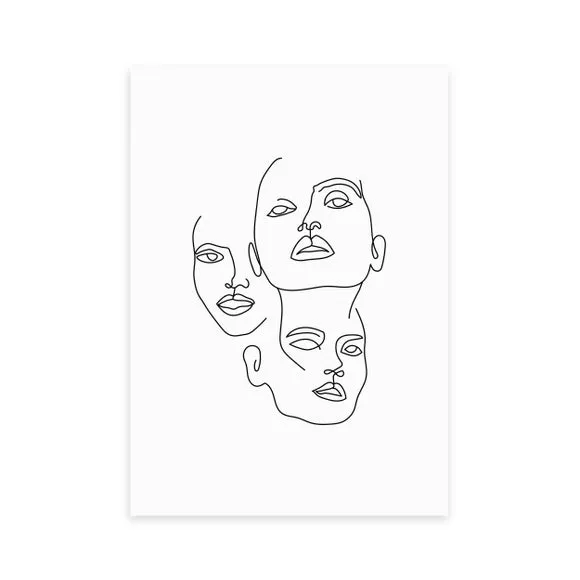 East End Prints Three Line Art Faces by Sundry Society 2