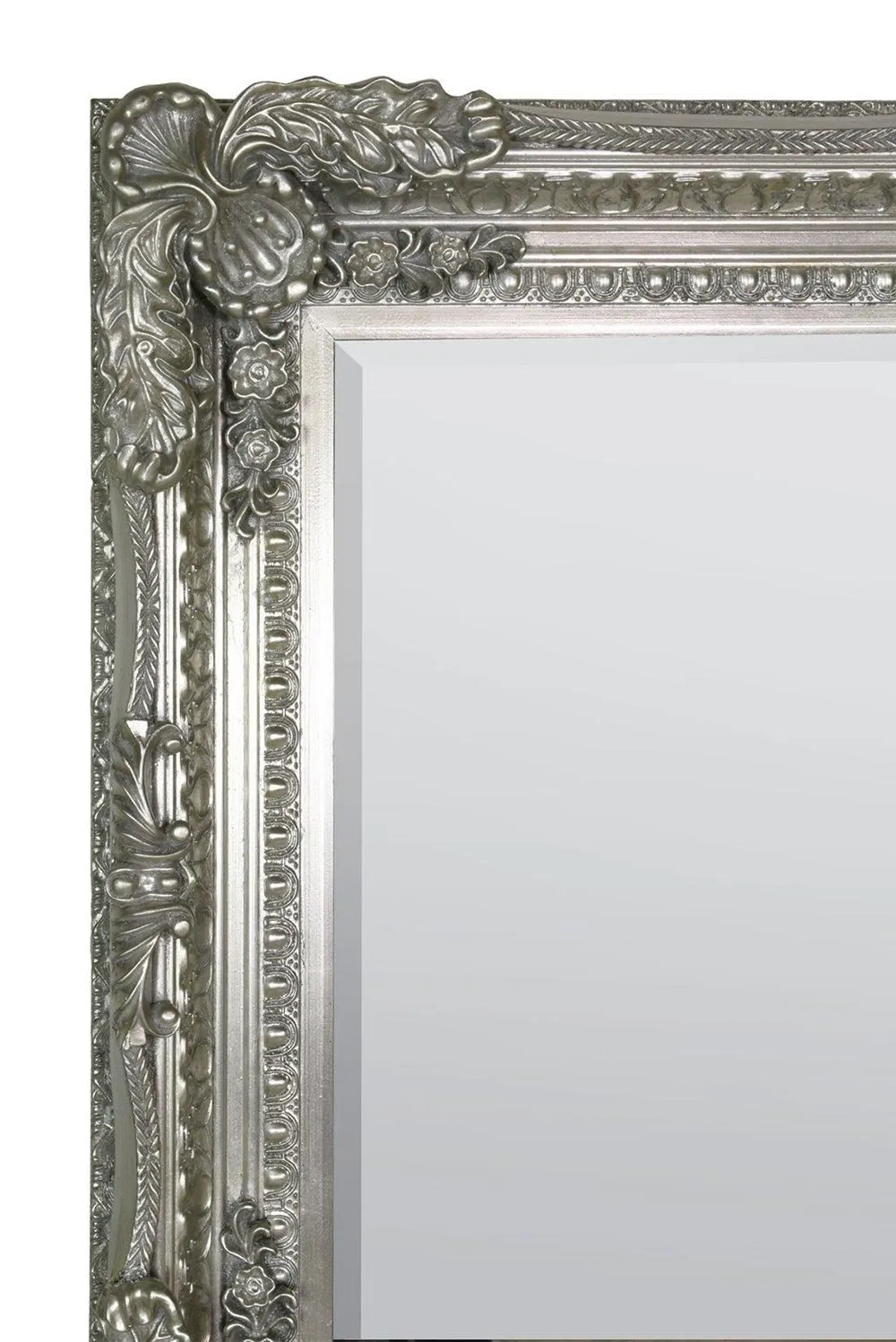 MirrorOutlet 'Carved Louis' Silver Antique Style Dress Full Length Leaner Mirror 183 x 91cm 3