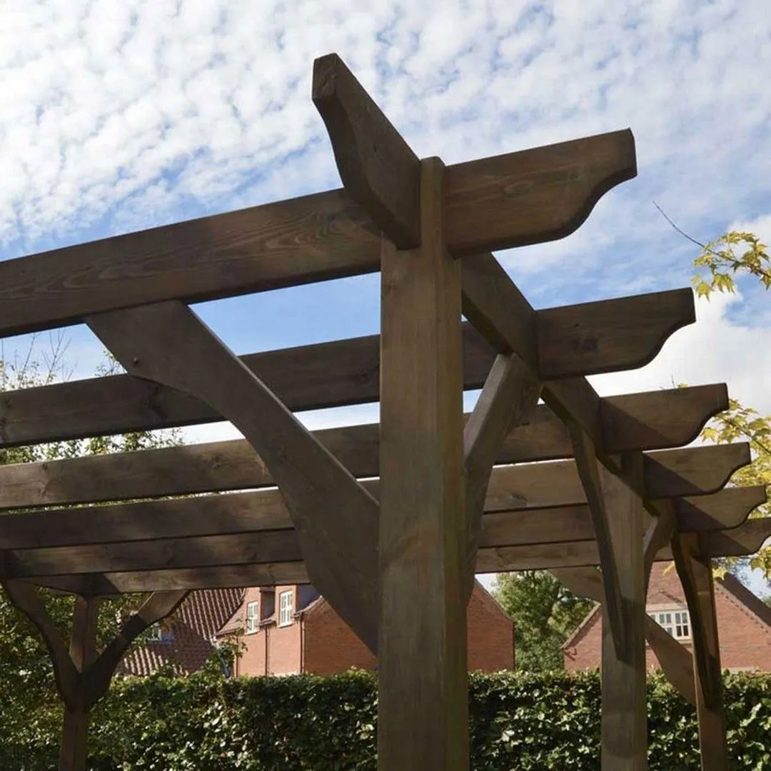 Rutland County Garden Furniture Ltd Premium Pergola - Wood - L180 x W180 x H270 cm - Rustic Brown 3