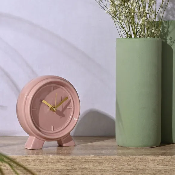 Interval Ceramic Round Mantel Clock 1