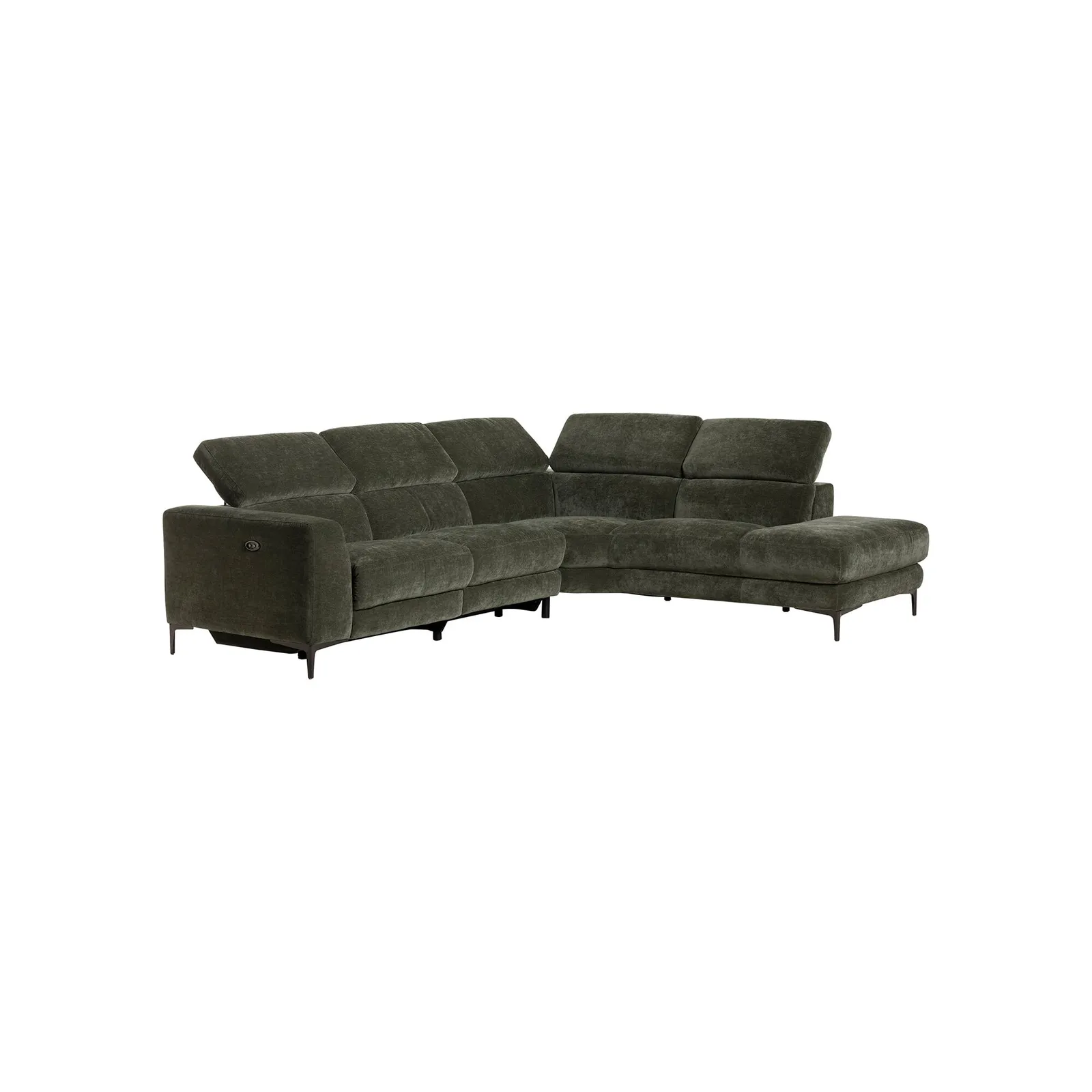Sandro Right Hand Facing Corner Sofa, Green Fabric | Barker & Stonehouse 4